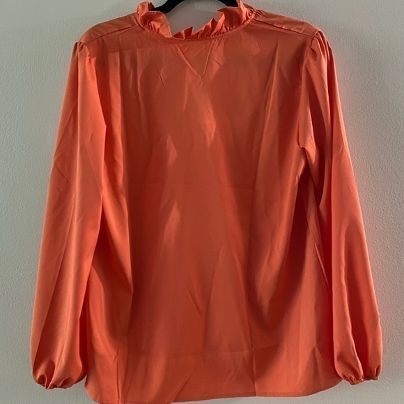 Coral Ruffle Blouse‎ NWOT - Picture 2 of 3